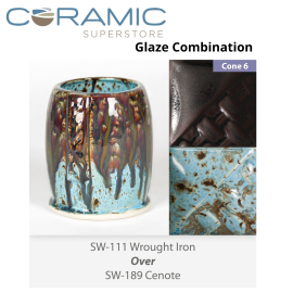 Wrought Iron SW-111 over Cenote SW-189 Stoneware Combination